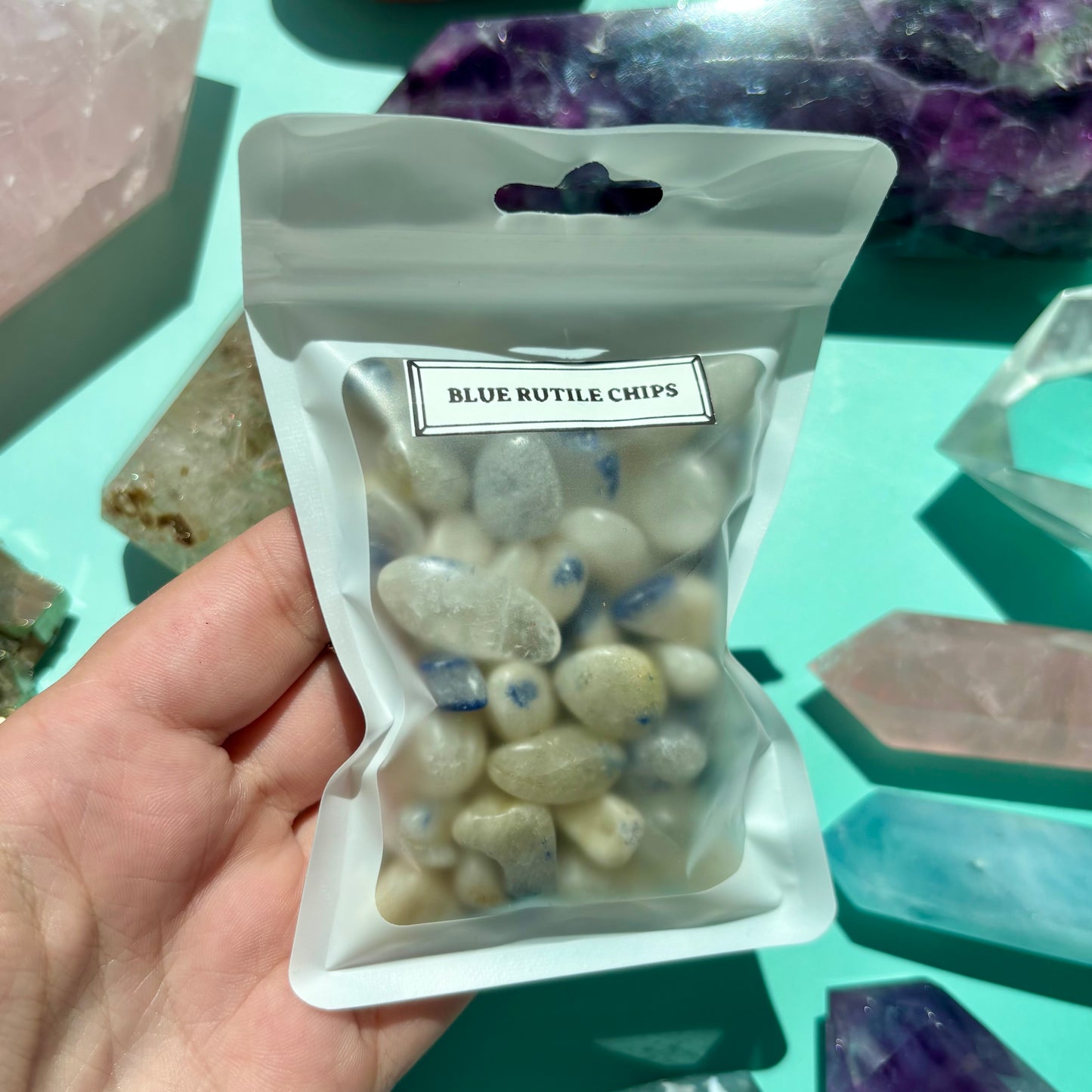 BLUE RUTILE CHIPS - (100g)