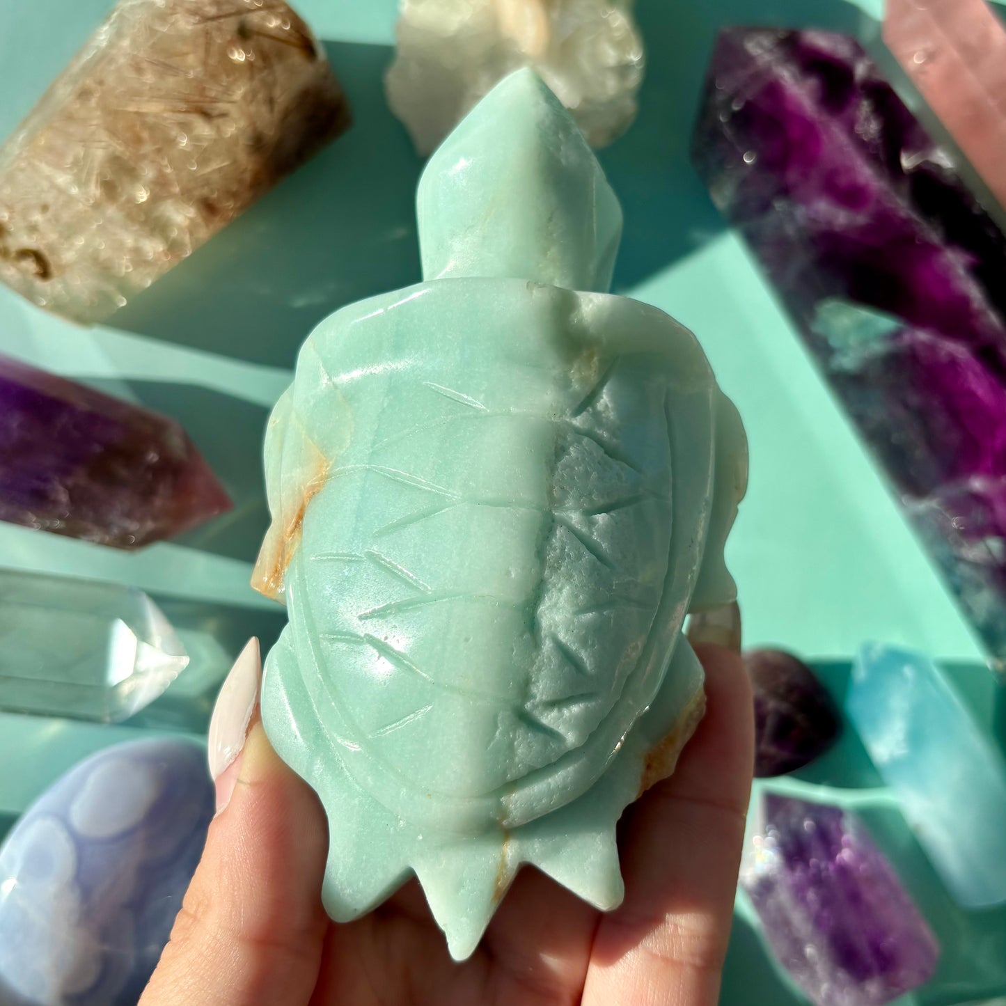 SKY BLUE QUARTZ TURTLES