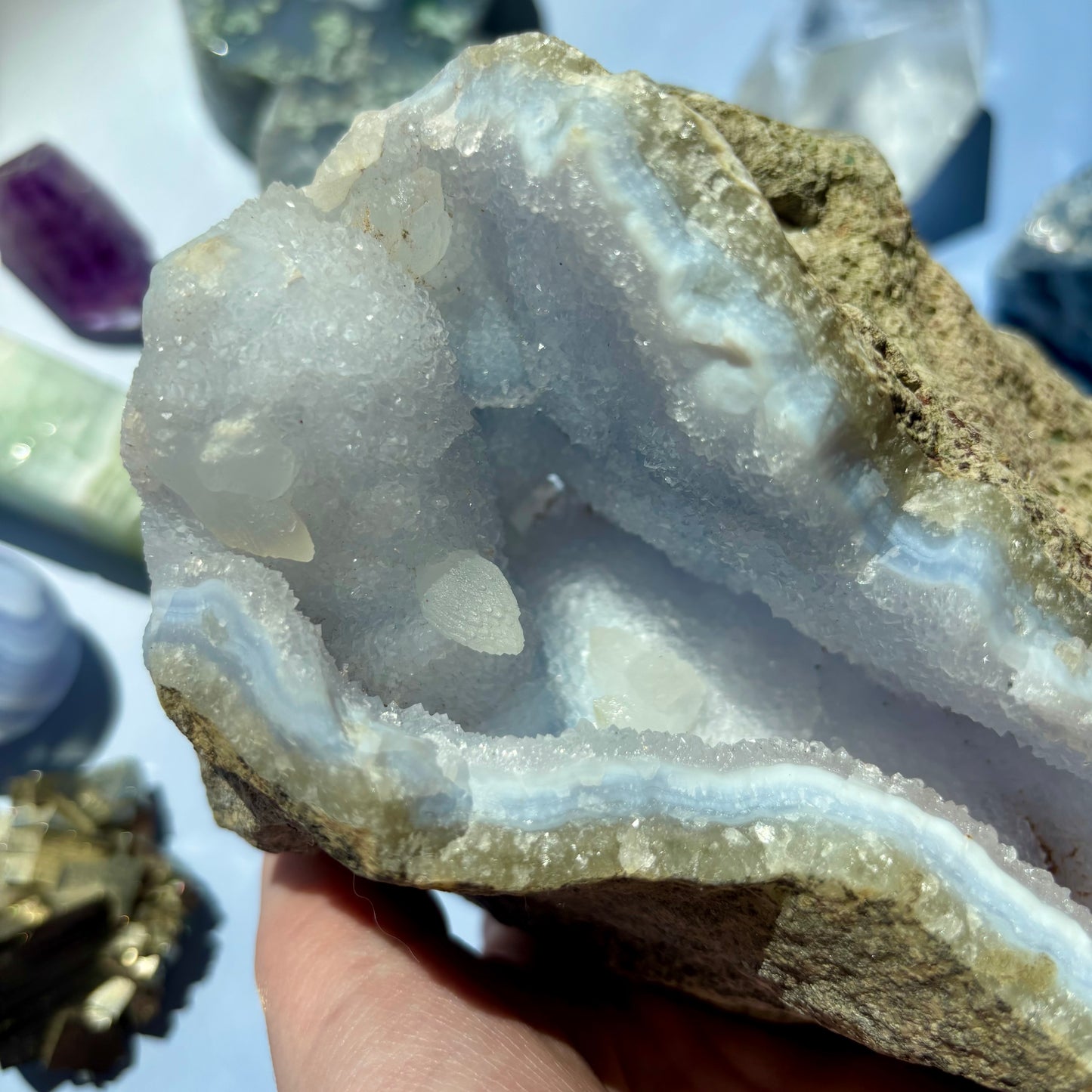 DRUZY BLUE CHALCEDONY GEODE - 230