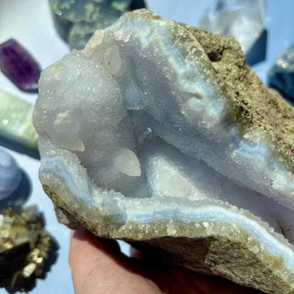 DRUZY BLUE CHALCEDONY GEODE - 230