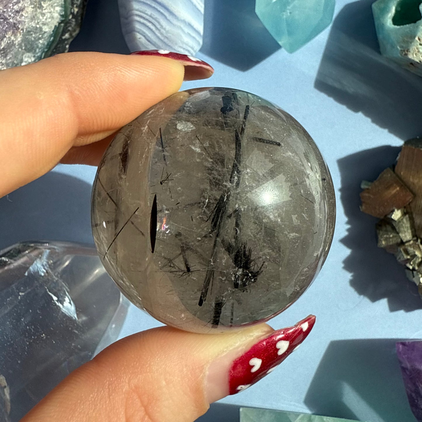 TOURMALATED QUARTZ SPHERES