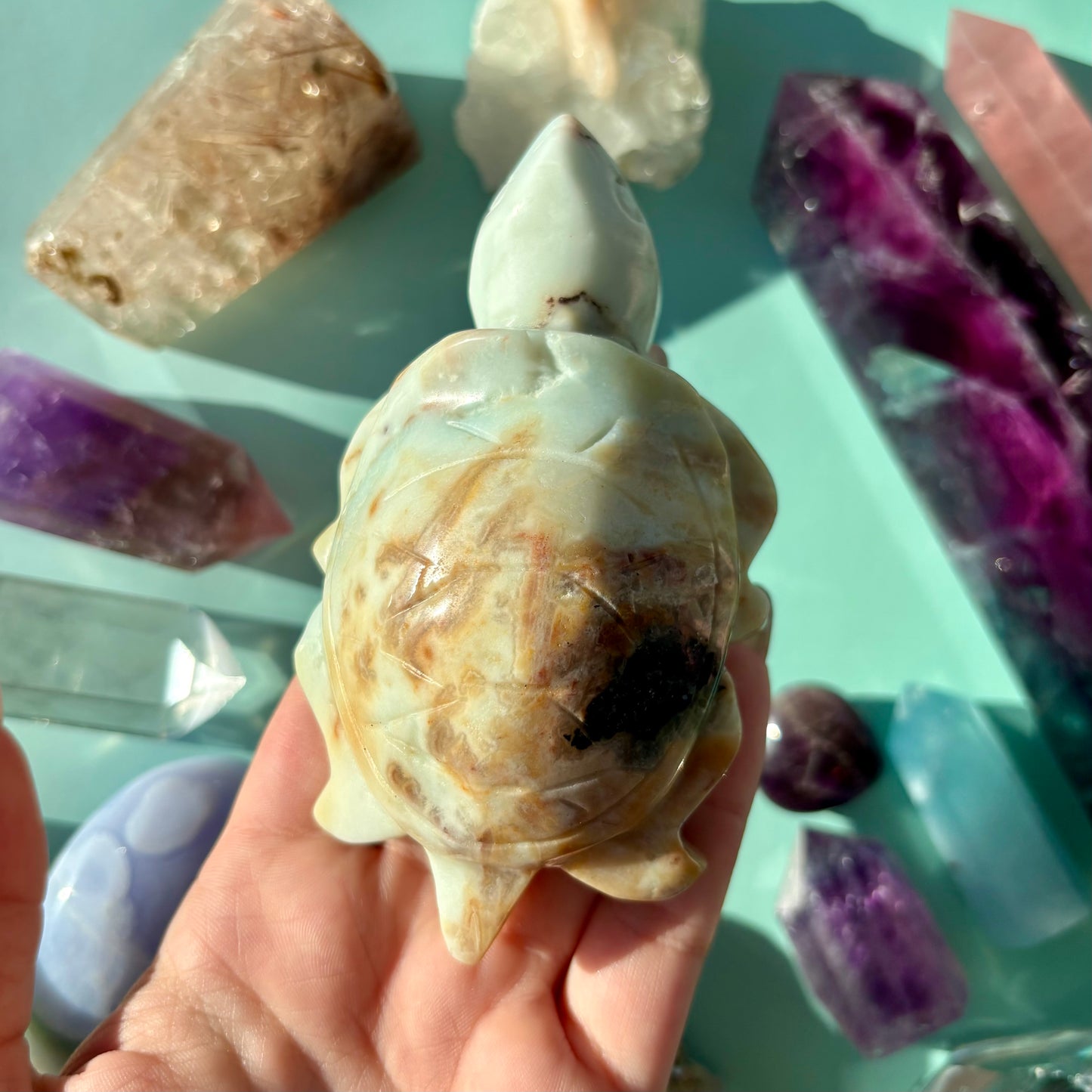 SKY BLUE QUARTZ TURTLES