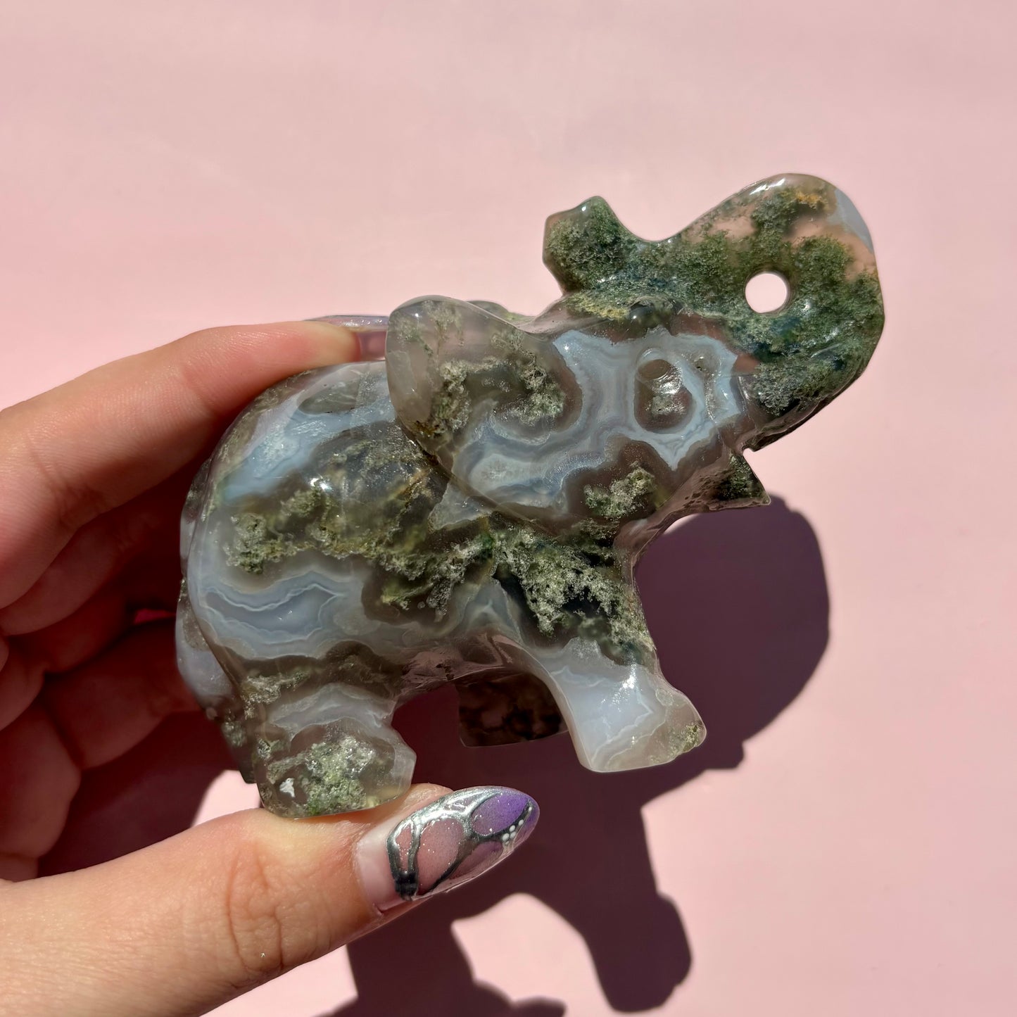 MOSS AGATE ELEPHANTS