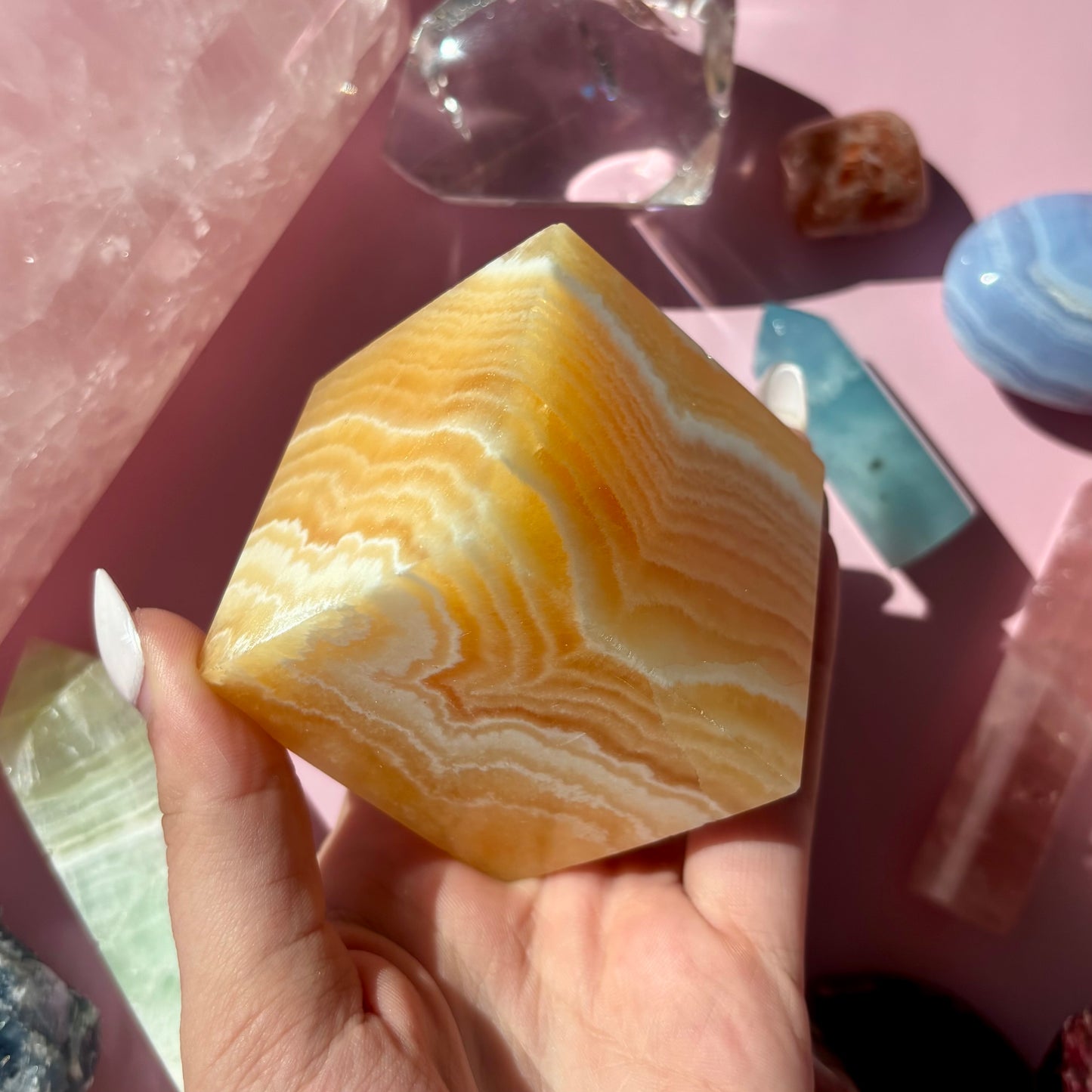 ORANGE CALCITE CUBES