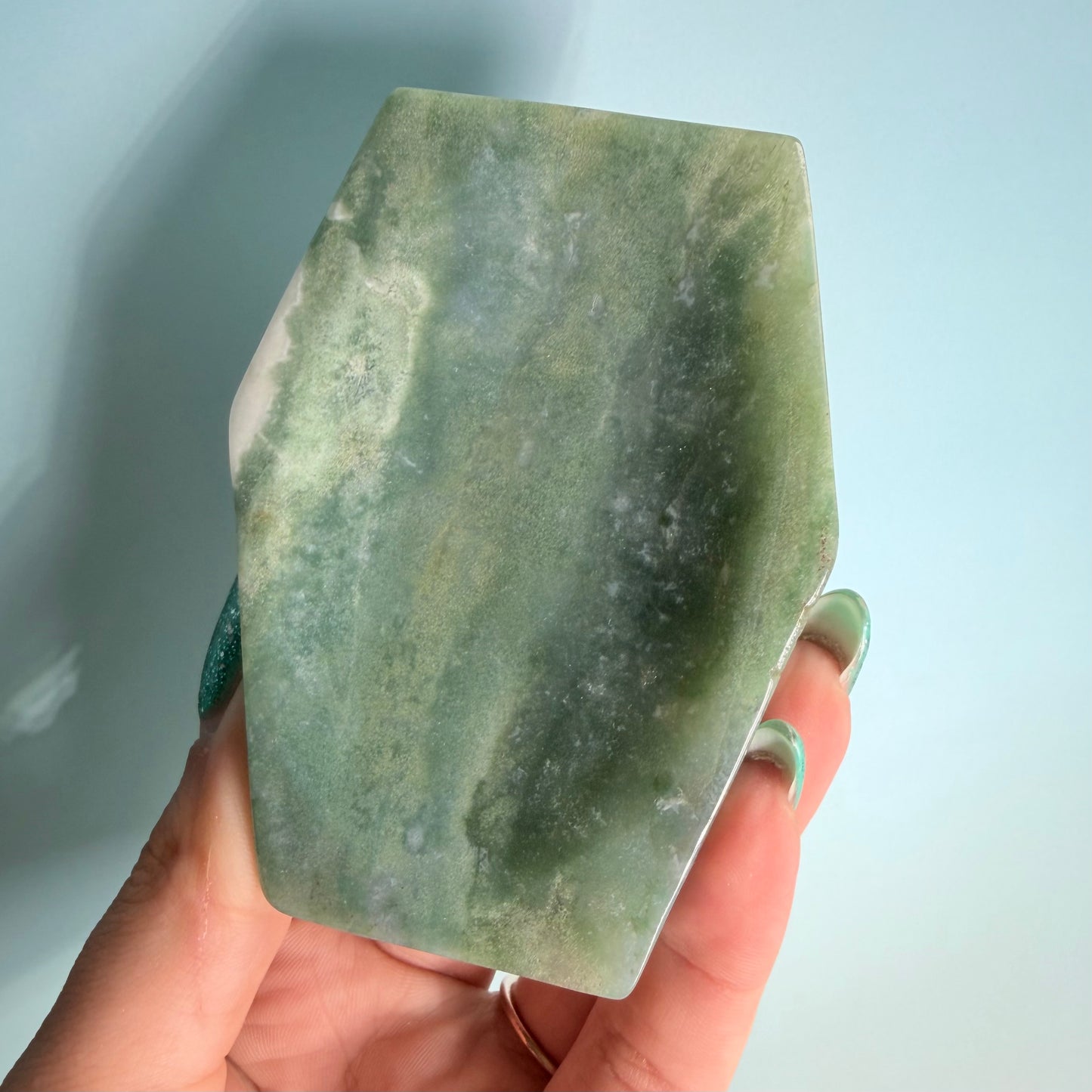 MOSS AGATE COFFIN BOWLS