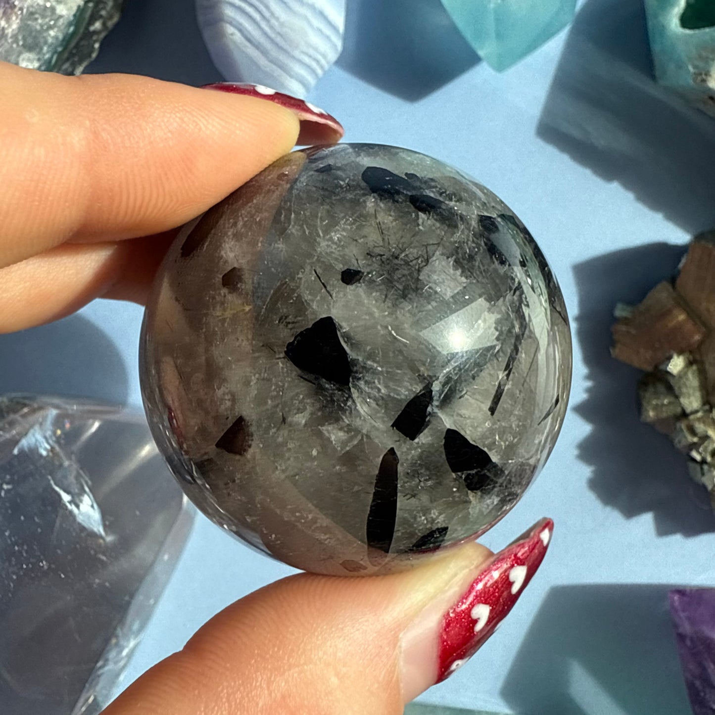 TOURMALATED QUARTZ SPHERES