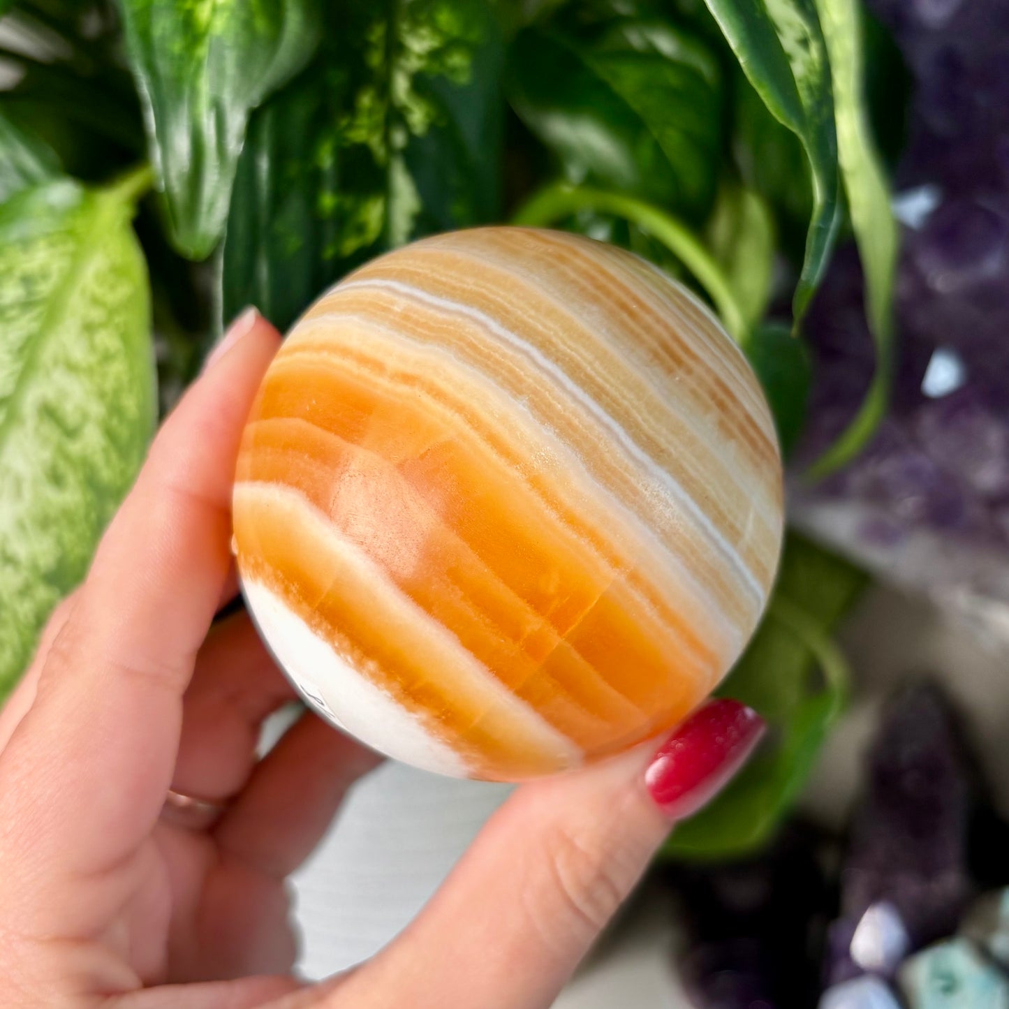 ORANGE CALCITE SPHERES