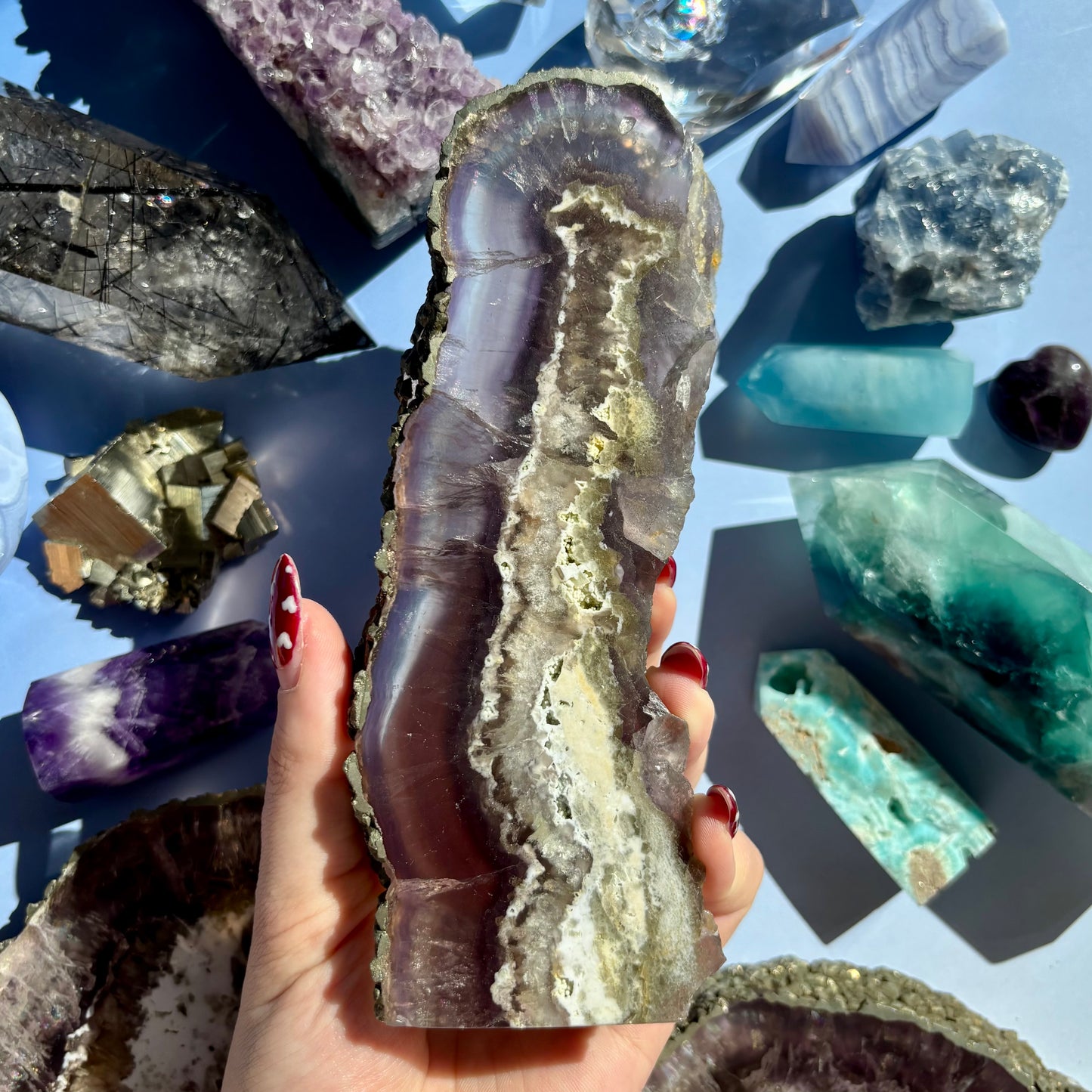 FLUORITE/PYRITE FREEFORMS