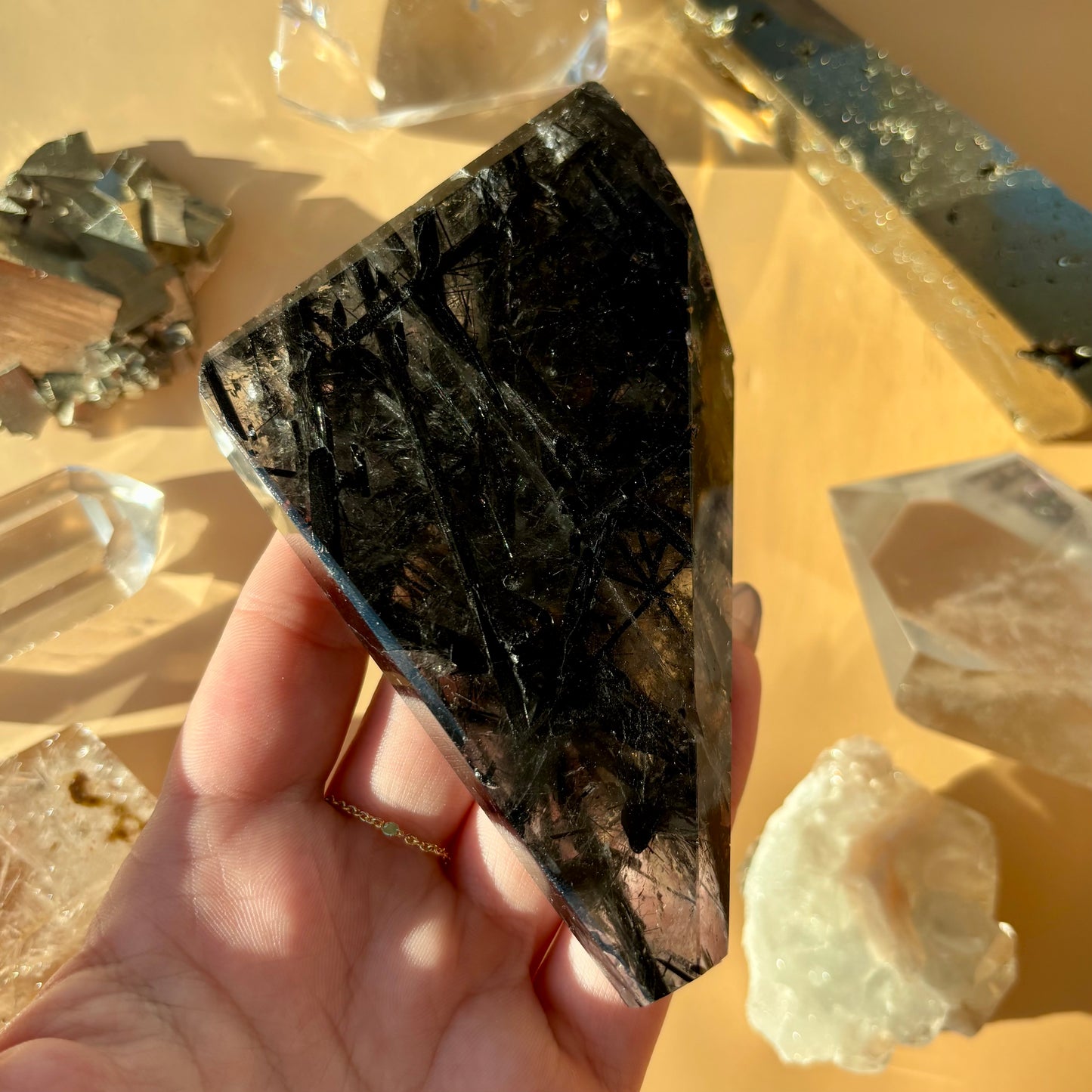 DEEP TOURMALATED QUARTZ FREEFORMS