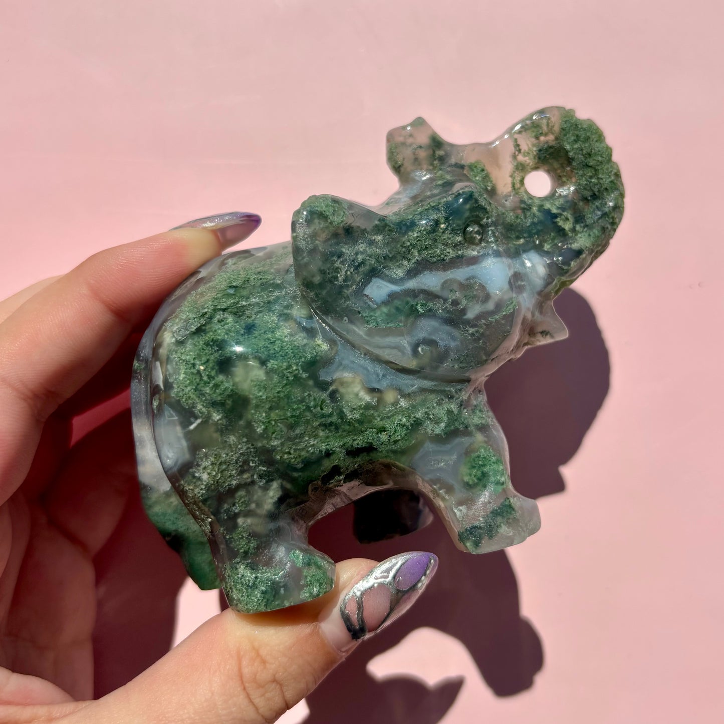 MOSS AGATE ELEPHANTS