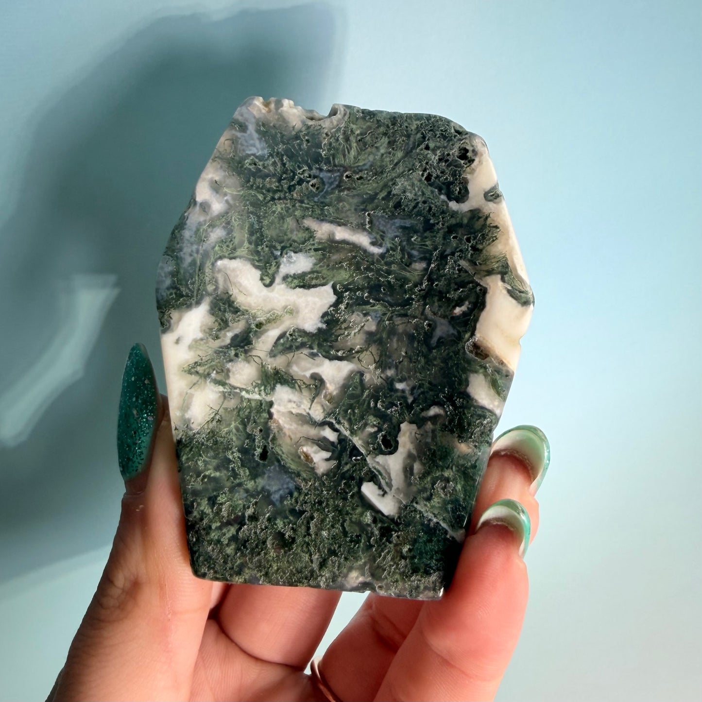 MOSS AGATE COFFIN BOWLS