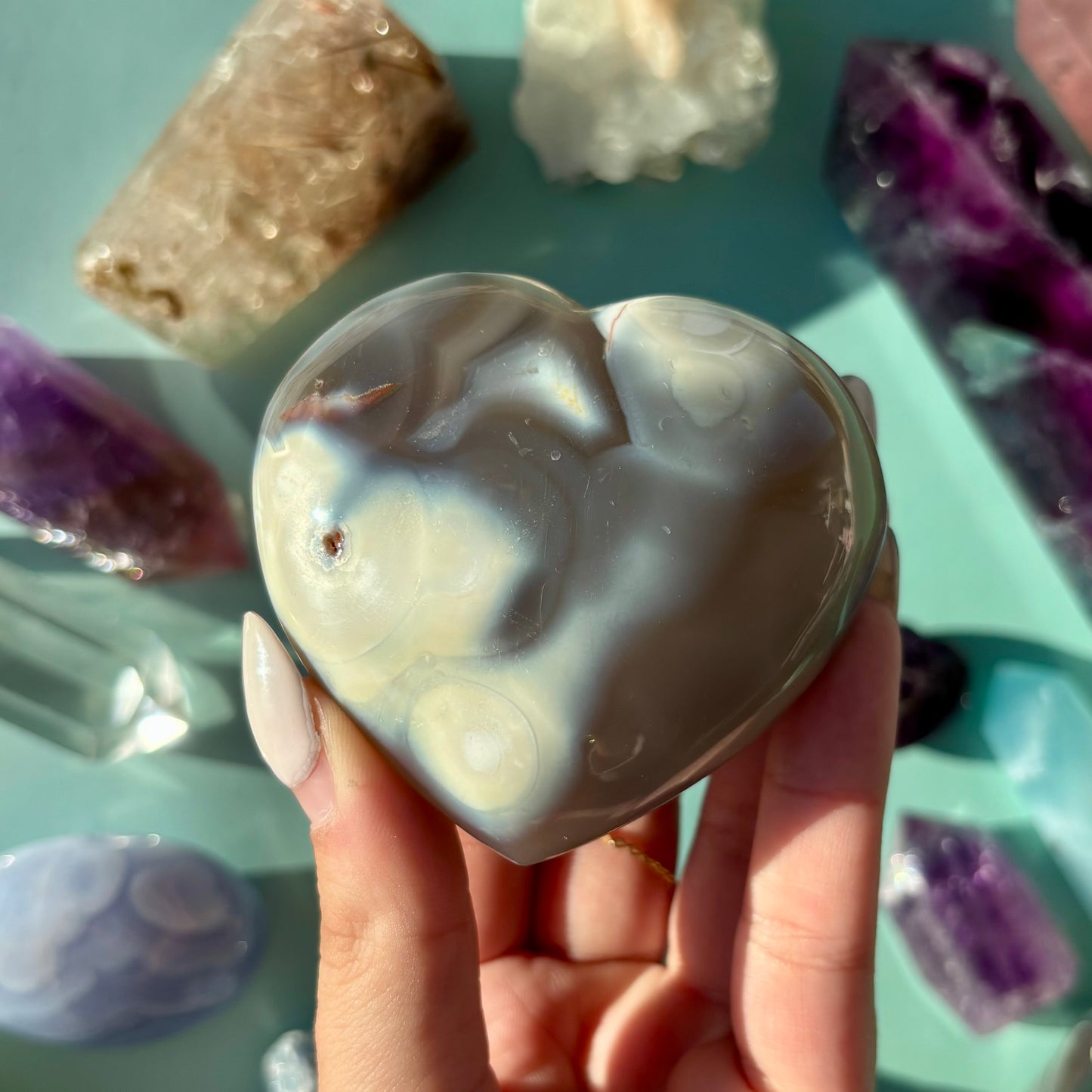 ORCA AGATE HEARTS