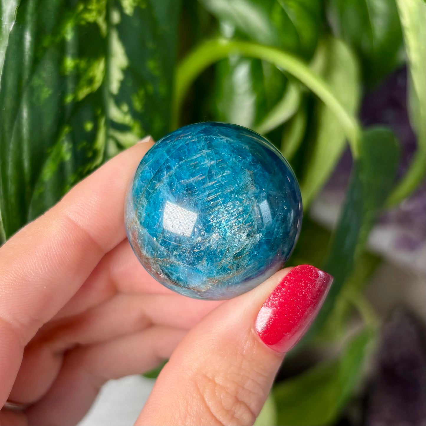 BLUE APATITE SPHERE