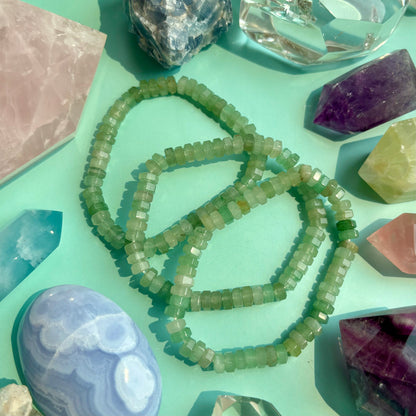 GREEN AVENTURINE FLAT BRACELET