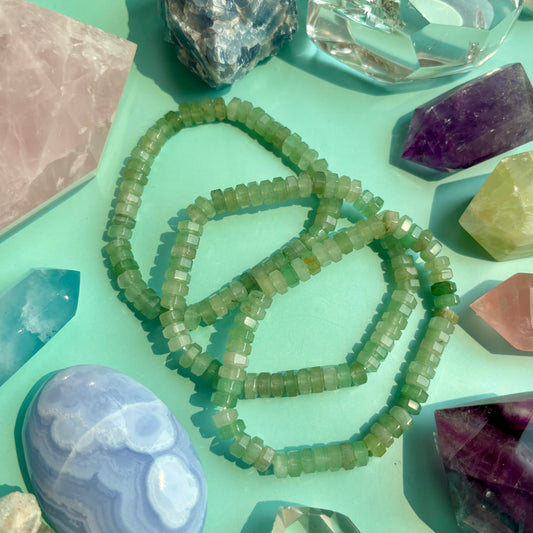 GREEN AVENTURINE FLAT BRACELET