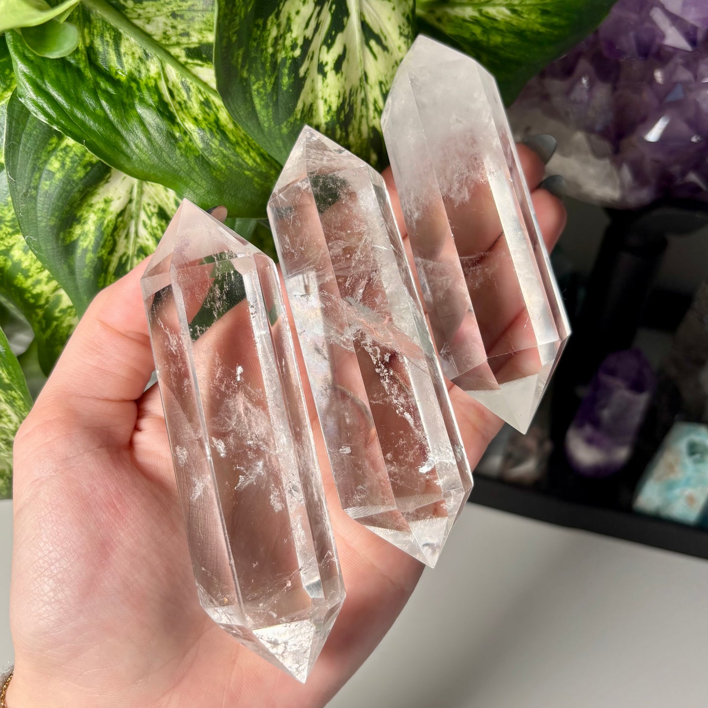 CLEAR QUARTZ DOUBLE TERMINATED POINTS