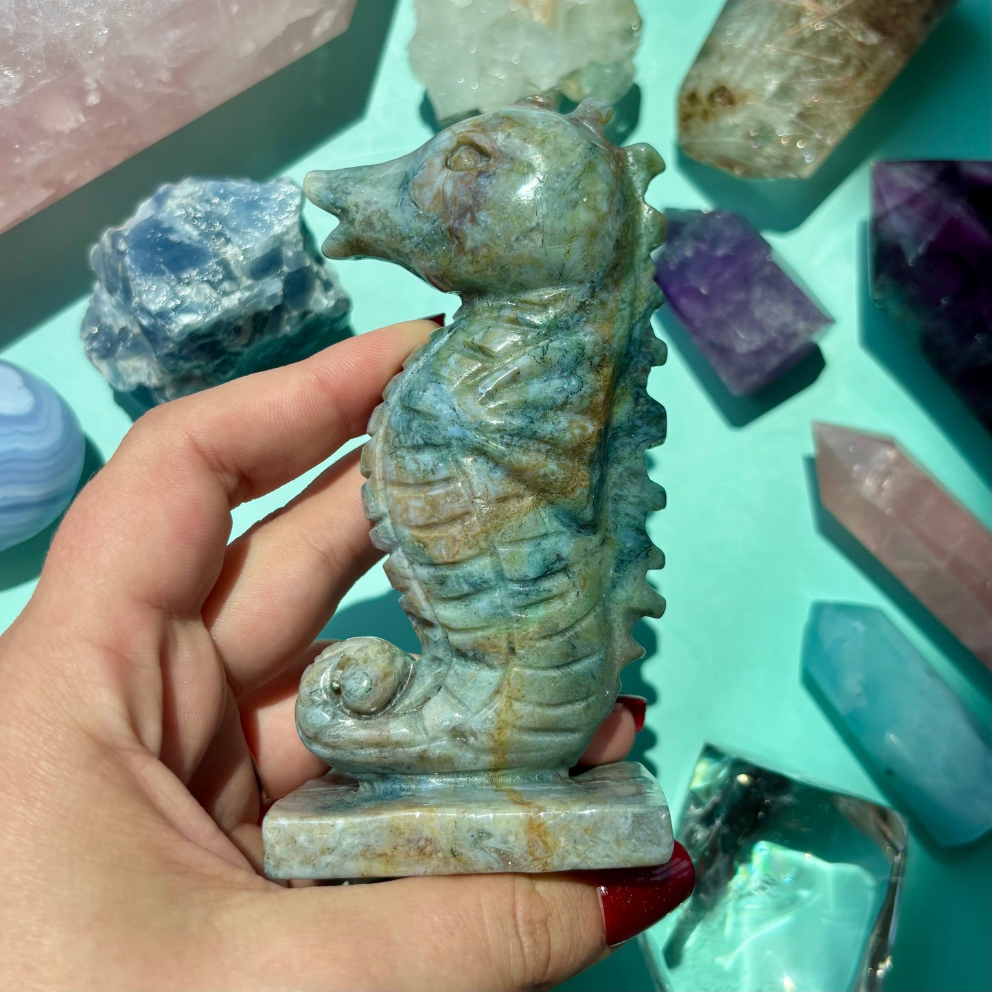 MOSS AGATE SEAHORSES
