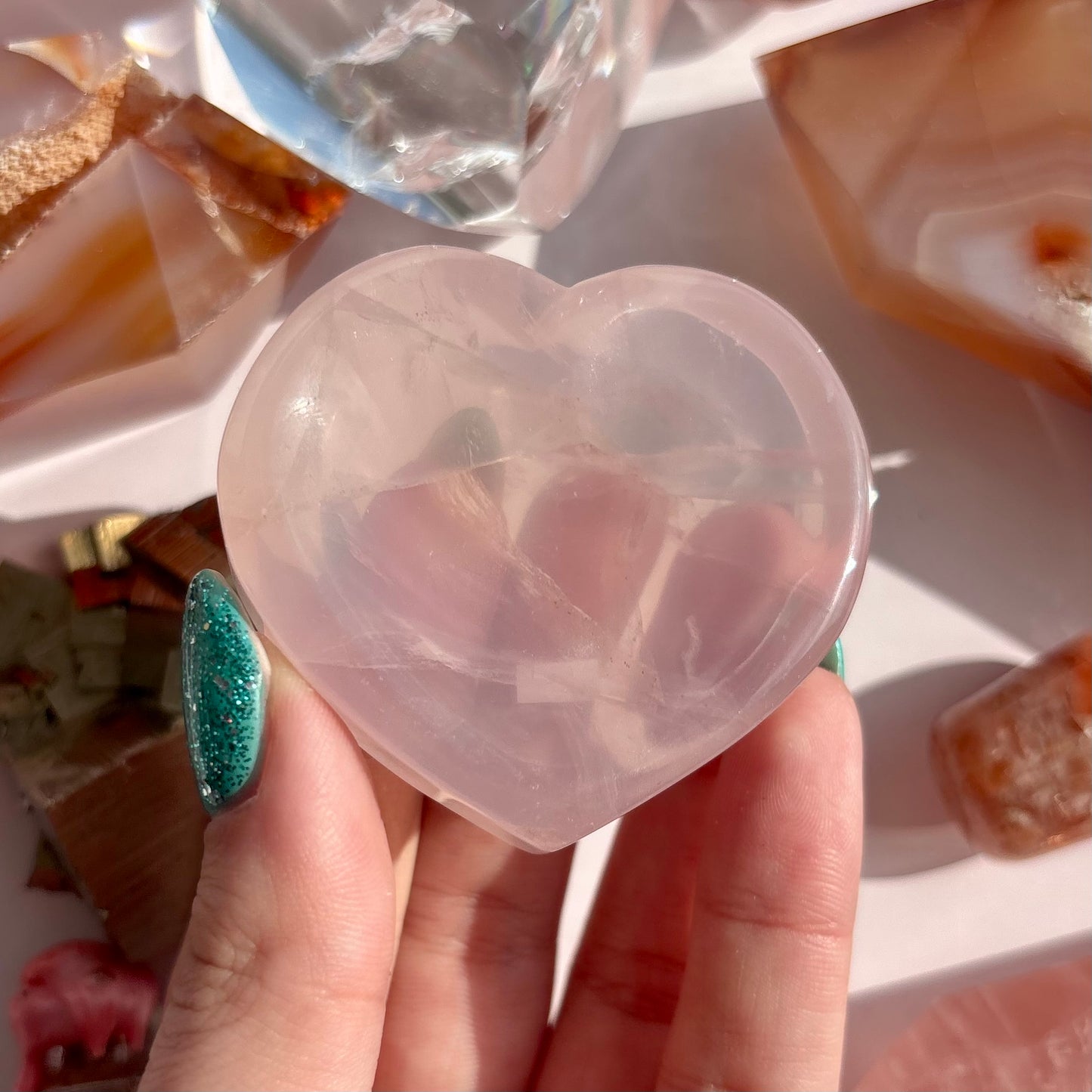 ROSE QUARTZ MINI HEART TRAY
