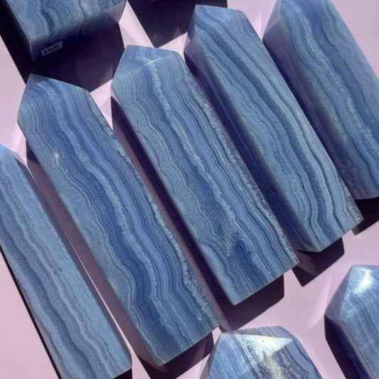 BLUE LACE AGATE TOWERS