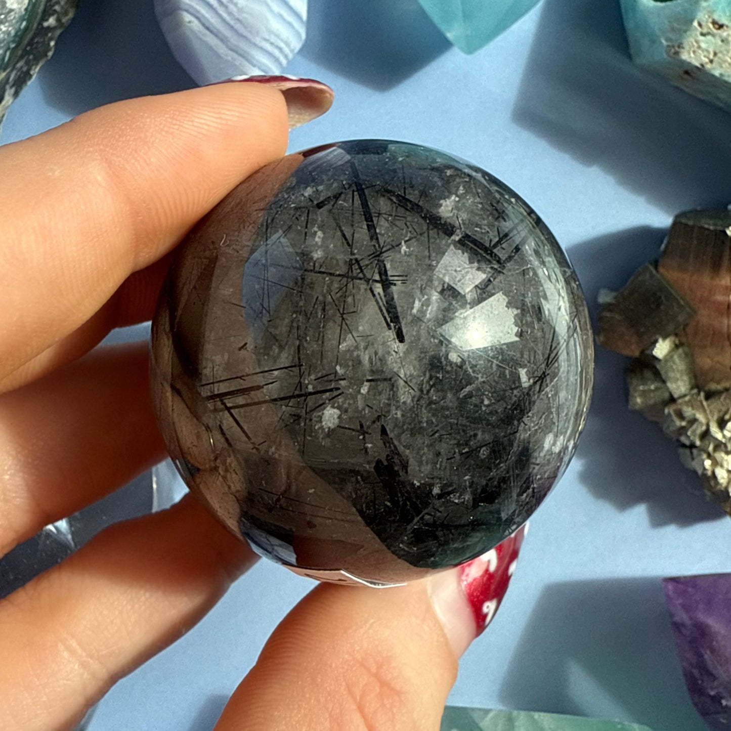 TOURMALATED QUARTZ SPHERES