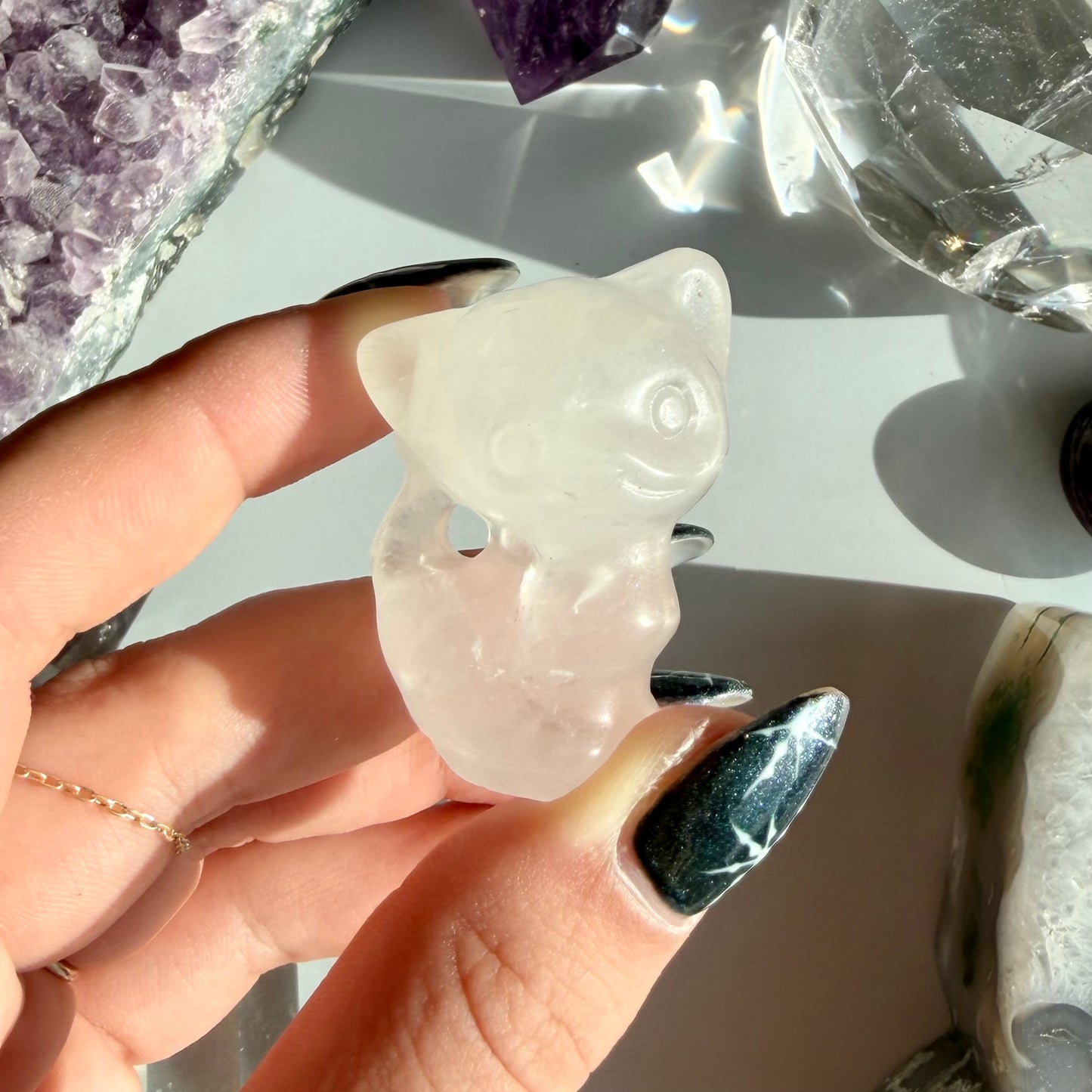 CLEAR QUARTZ CAT