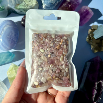 PURPLE ROSE QUARTZ CHIPS - (100 GRAMS)
