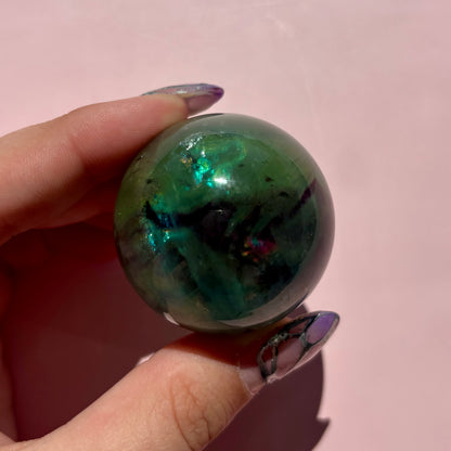 GEMMY GREEN FLUORITE SPHERES