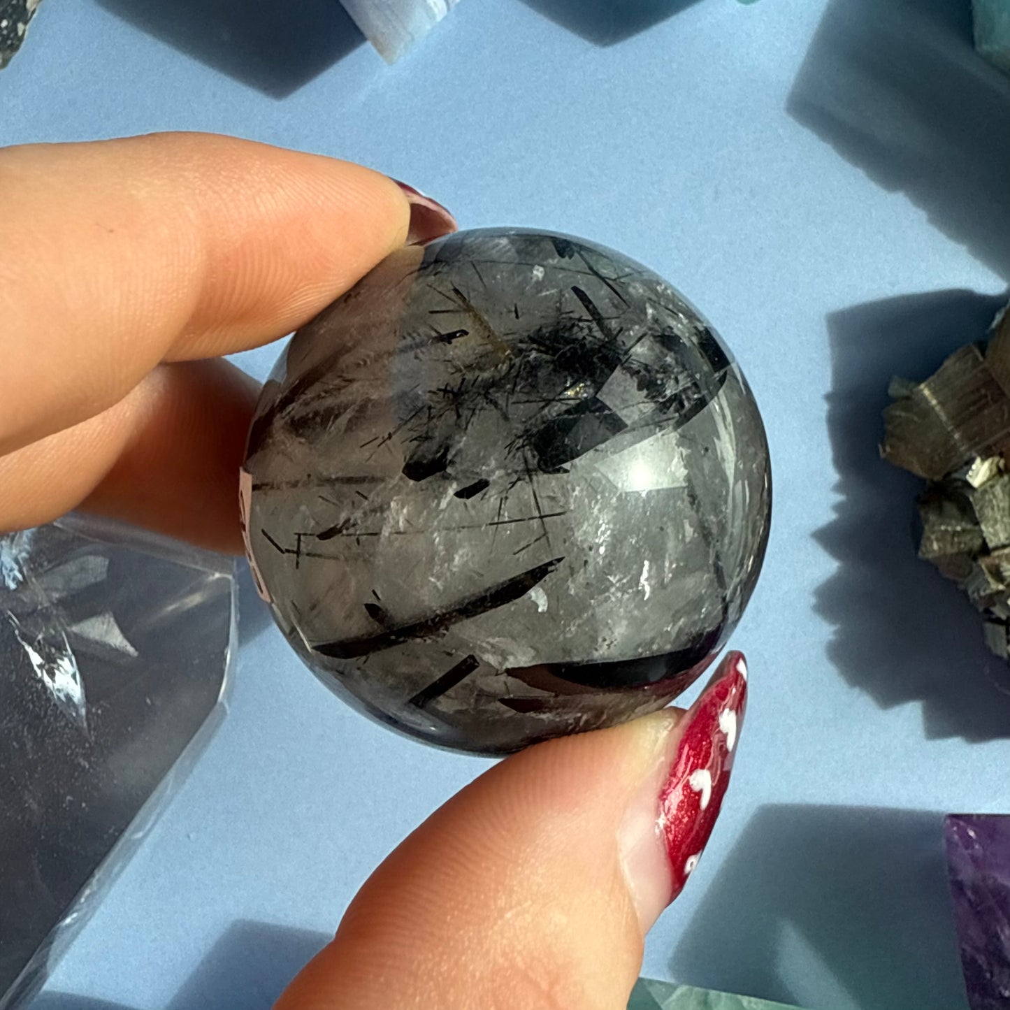 TOURMALATED QUARTZ SPHERES