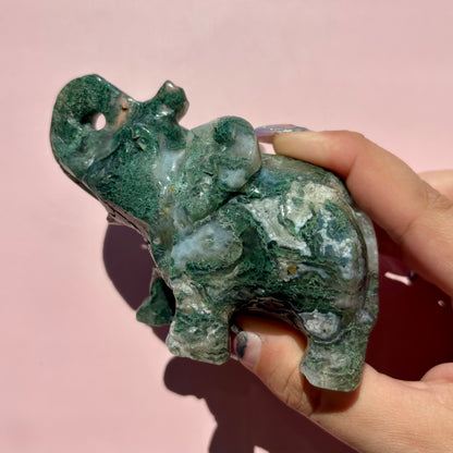 MOSS AGATE ELEPHANTS