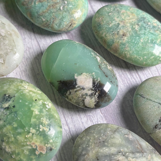 GREEN CHRYSOPASE PALMSTONES