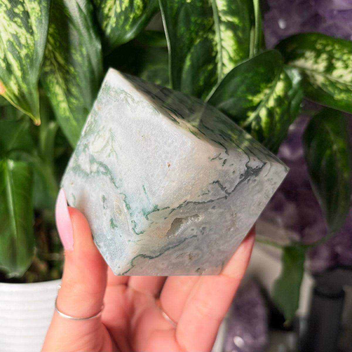 MOSS AGATE CUBES