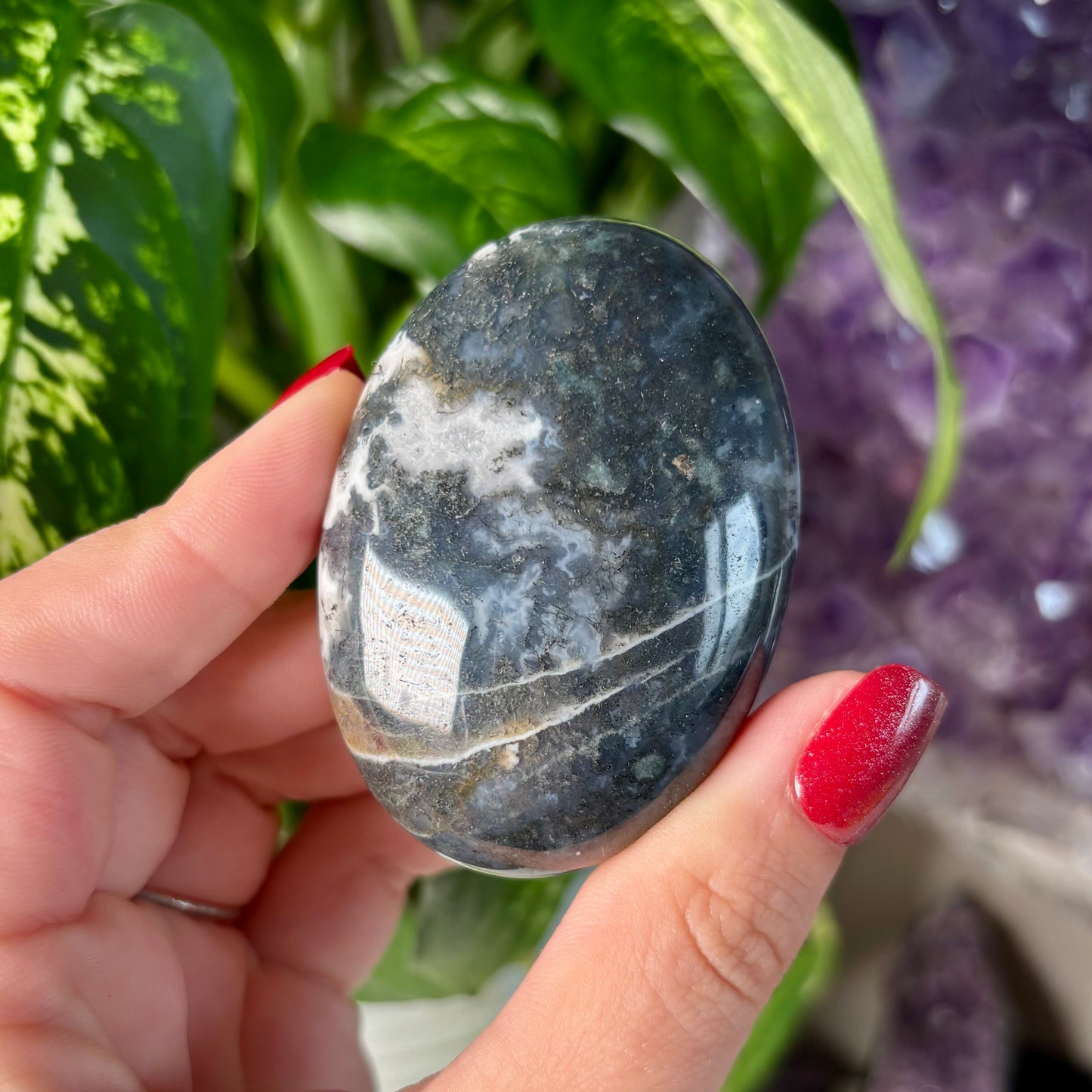 MOSS AGATE PALMSTONES