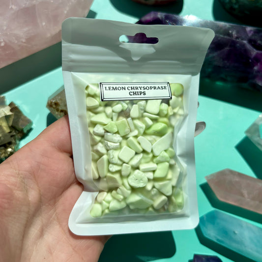 LEMON CHRYSOPRASE CHIPS - (100g)