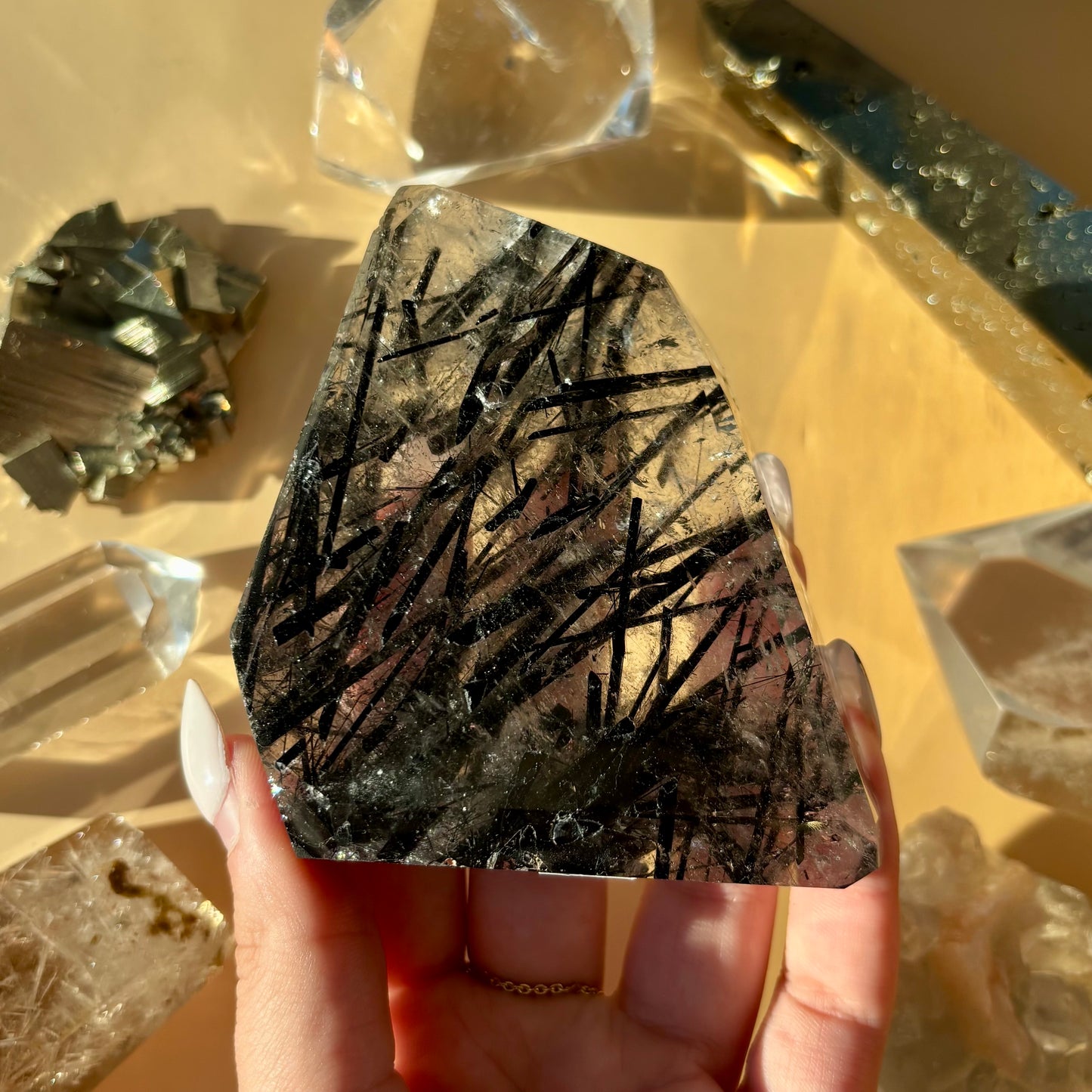 DEEP TOURMALATED QUARTZ FREEFORMS