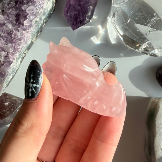 ROSE QUARTZ DRAGONHEAD