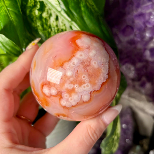 CARNELIAN FLOWER AGATE SPHERES