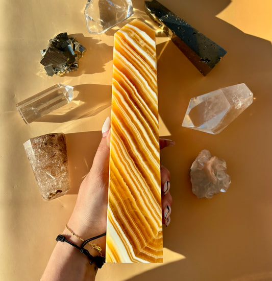 XL ORANGE CALCITE TOWERS
