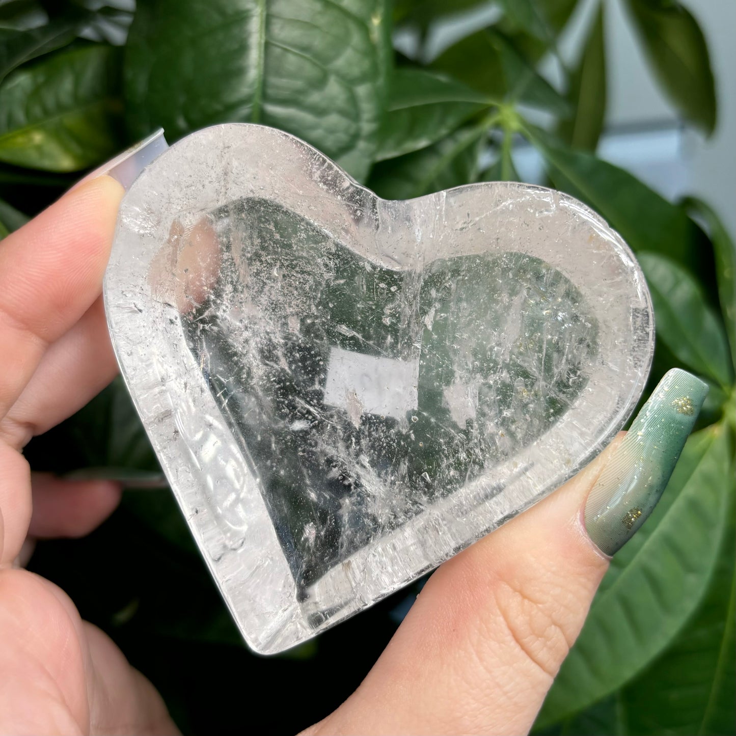 CLEAR QUARTZ HEART BOWLS