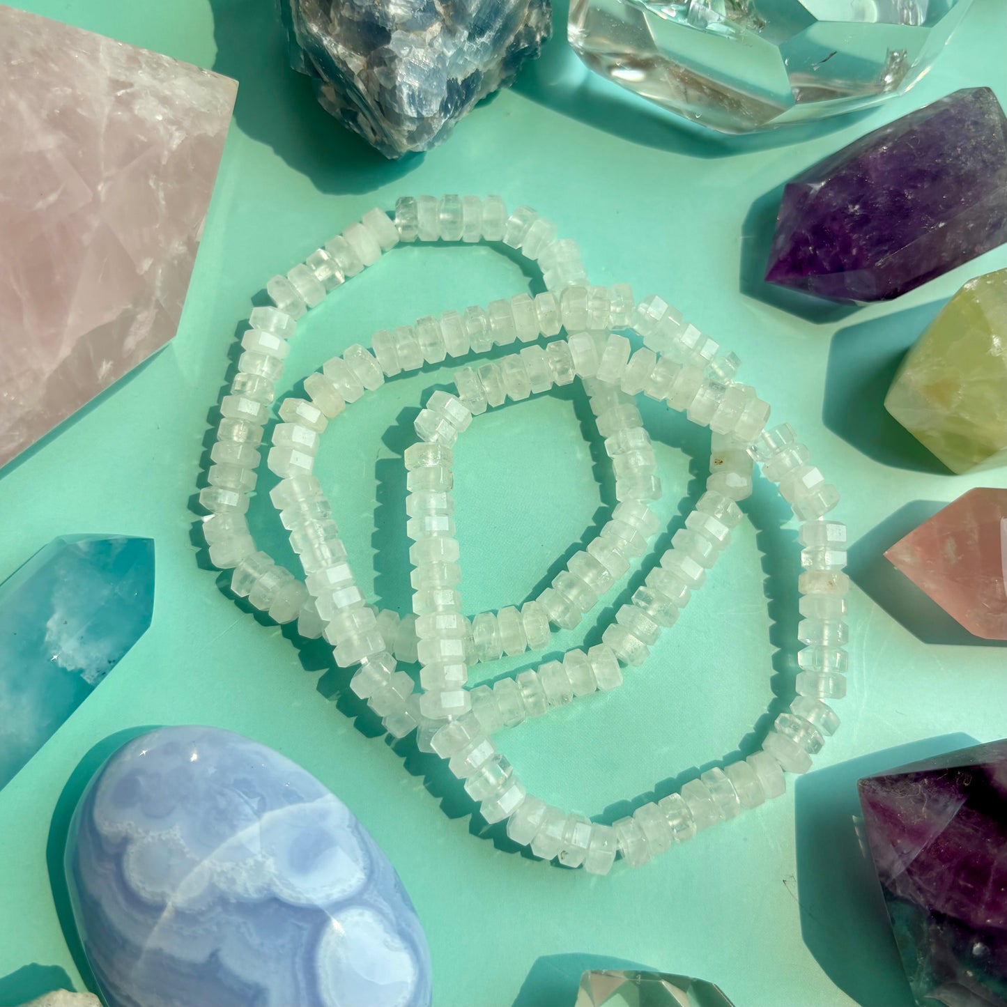 CLEAR QUARTZ FLAT BRACELET