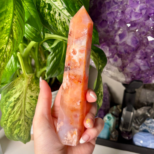 CARNELIAN FLOWER AGATE TOWERS