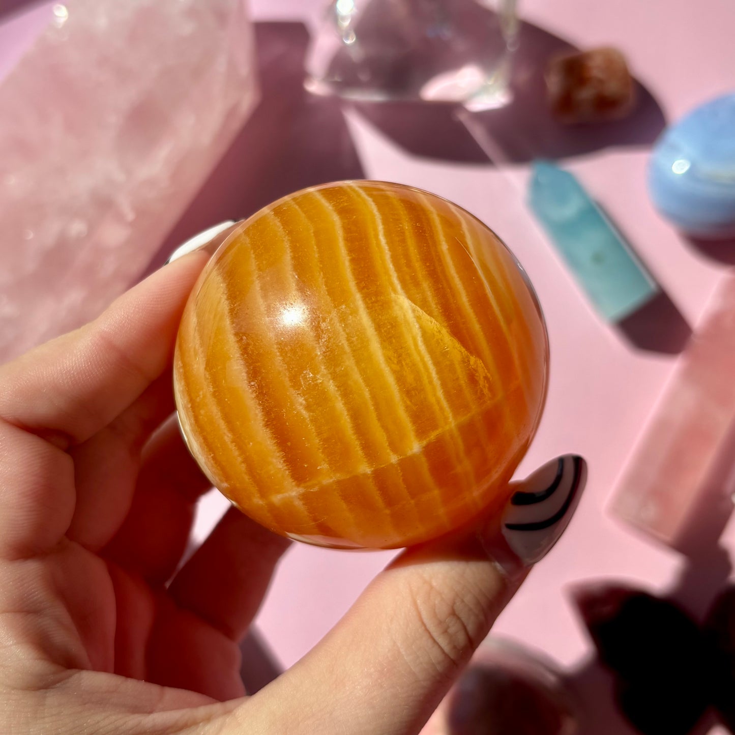 ORANGE CALCITE SPHERES