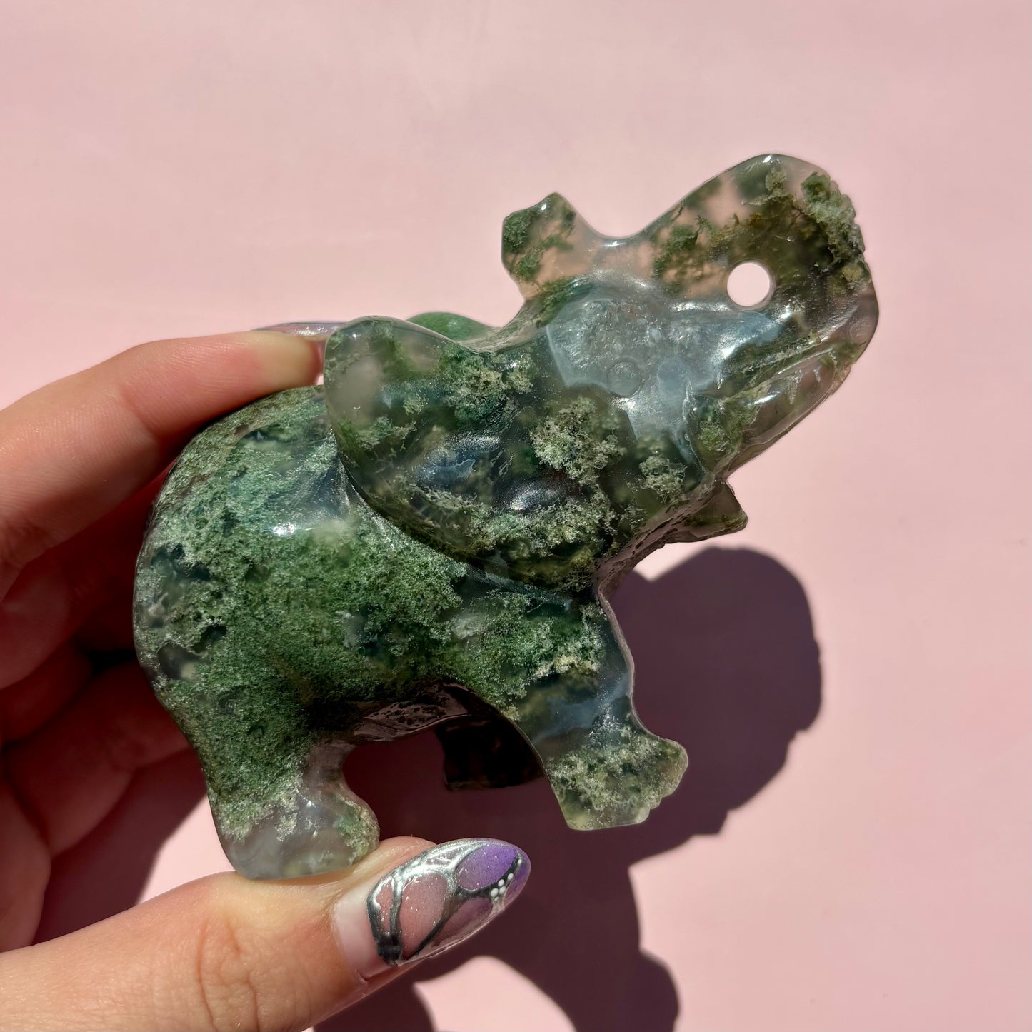 MOSS AGATE ELEPHANTS