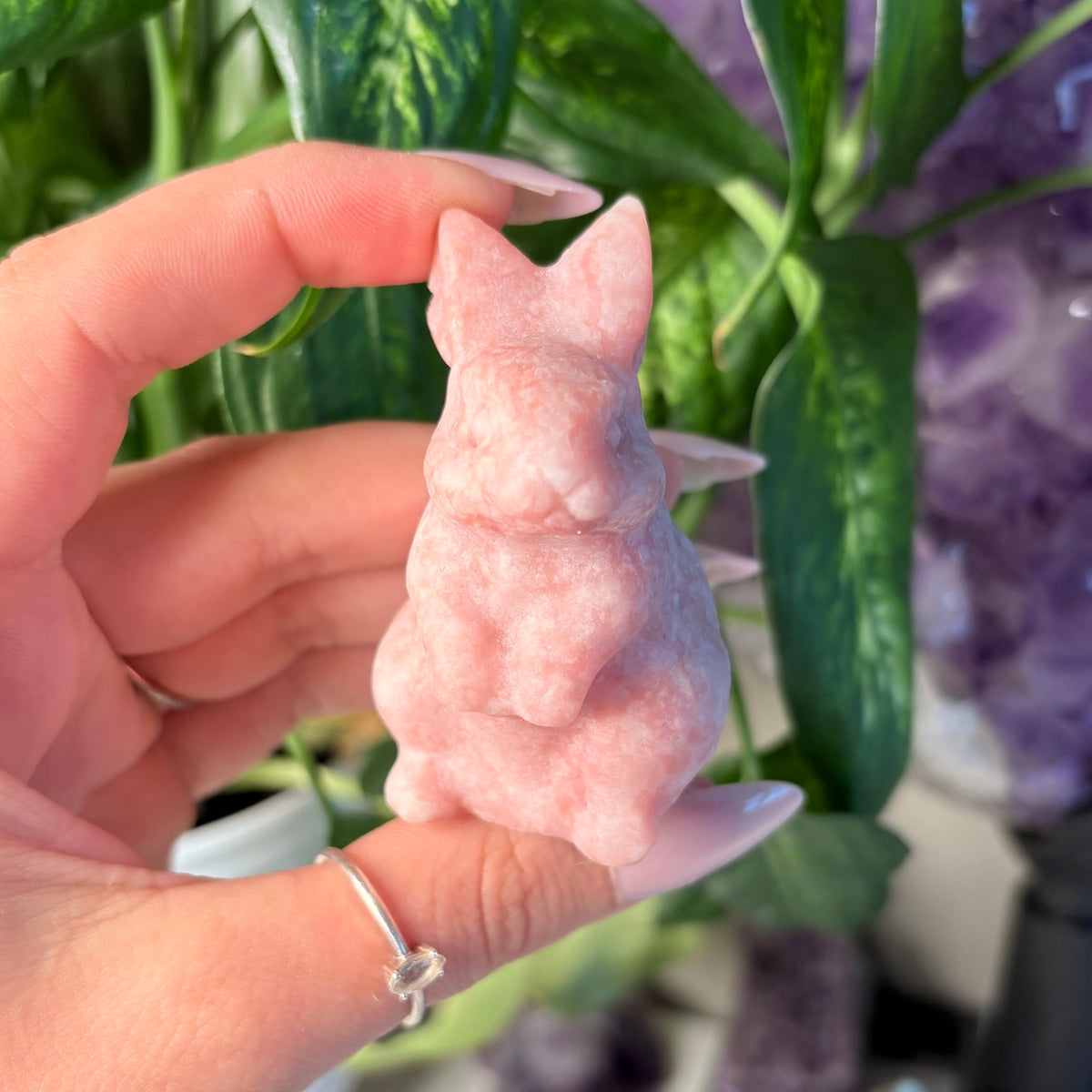 PINK OPAL BUNNY