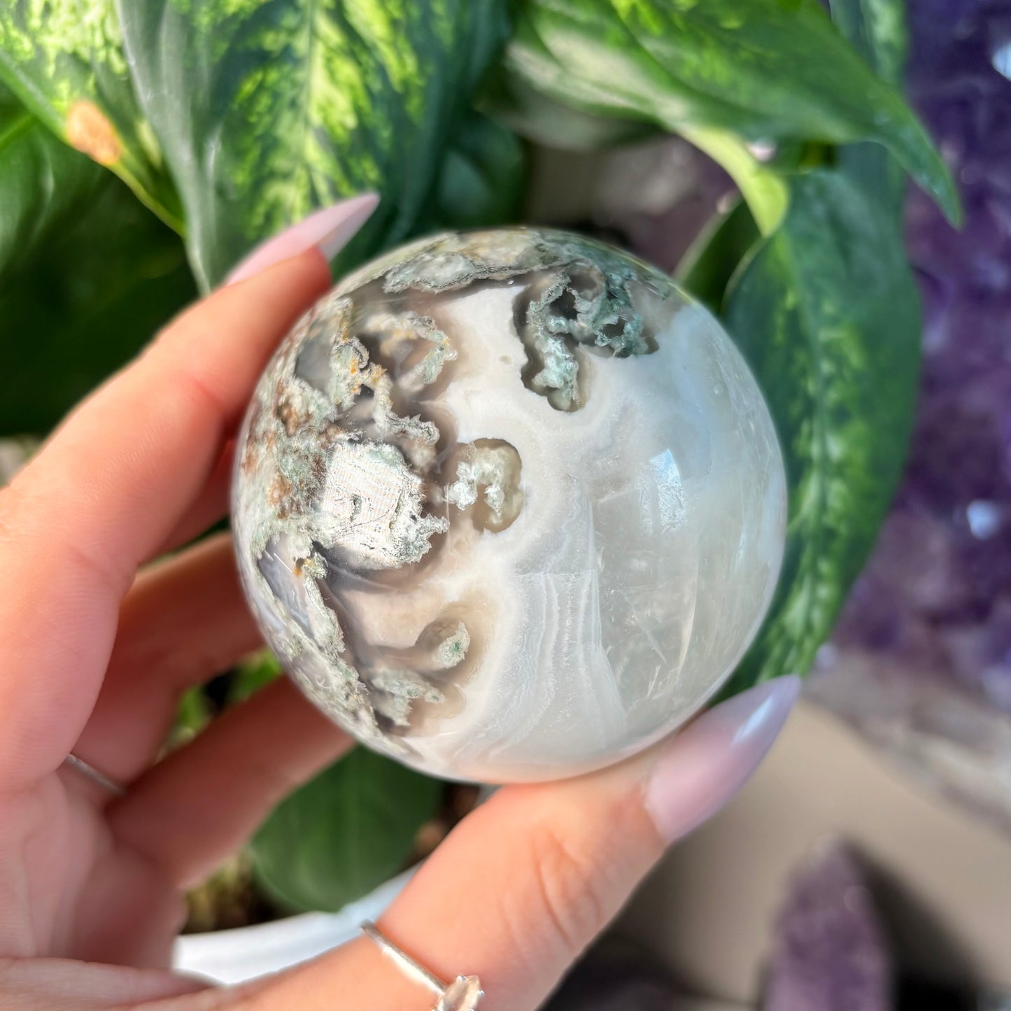 MOSS AGATE SPHERE