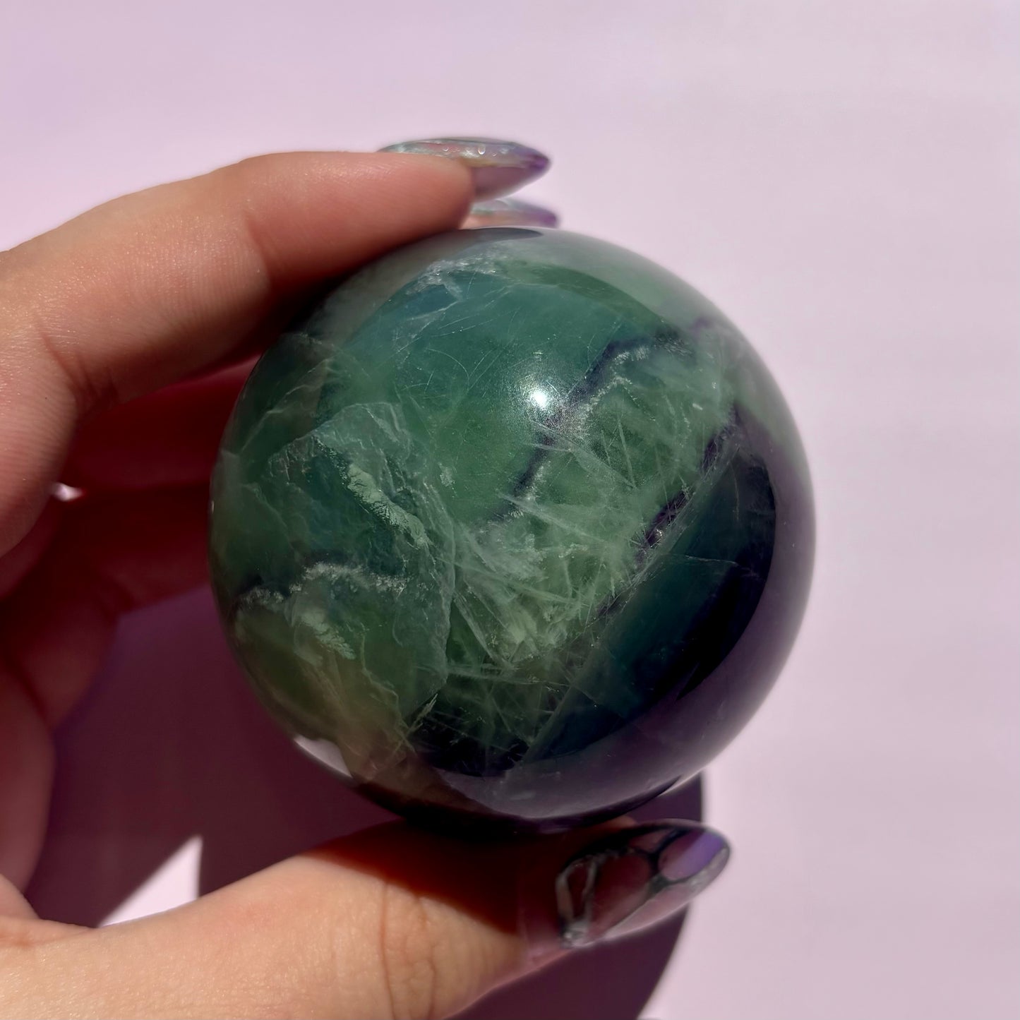 FEATHER FLUORITE SPHERES