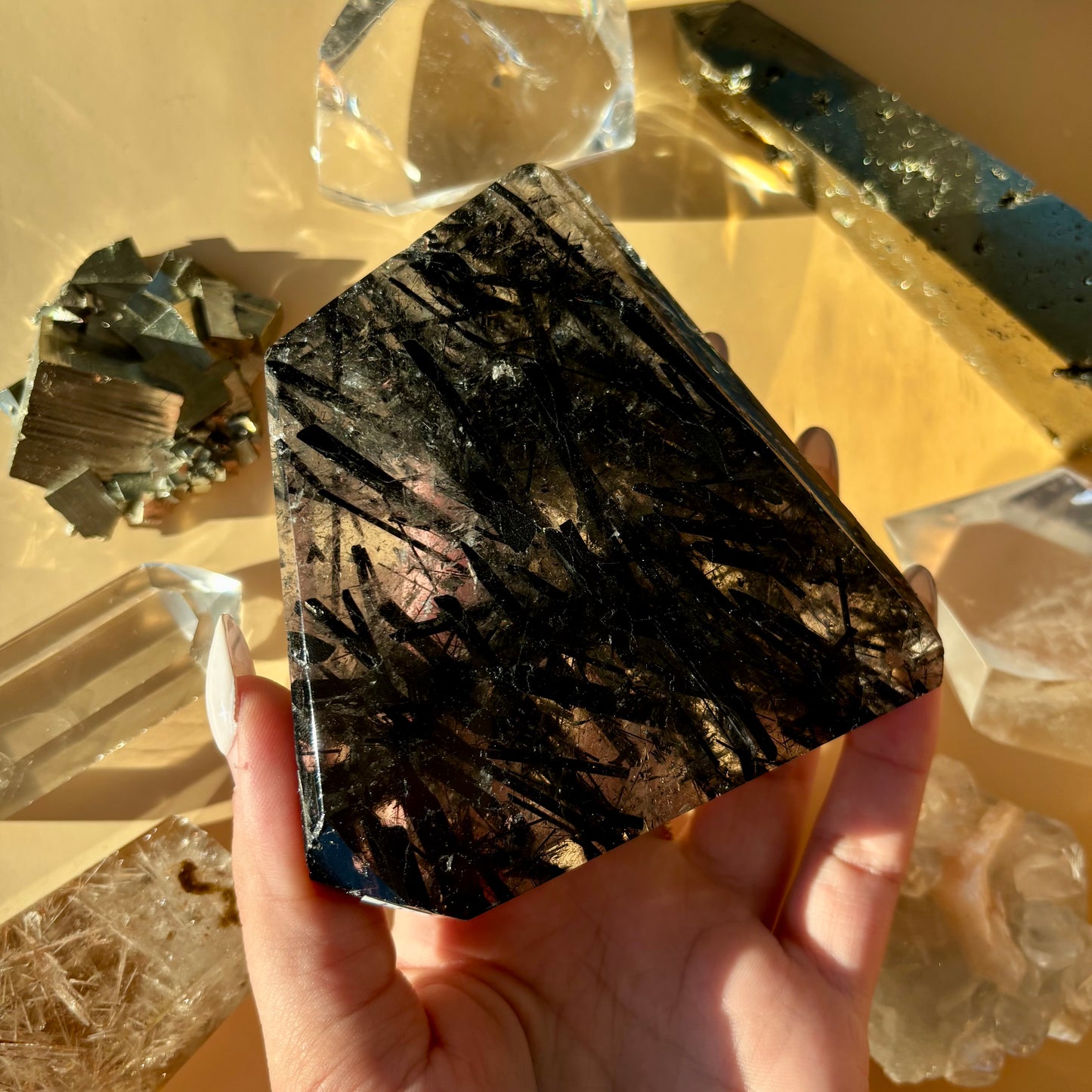 DEEP TOURMALATED QUARTZ FREEFORMS