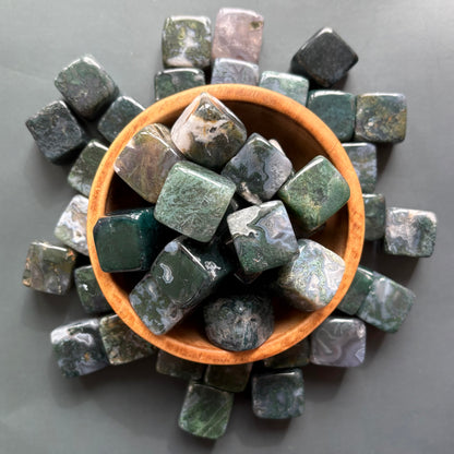 MOSS AGATE CUBE
