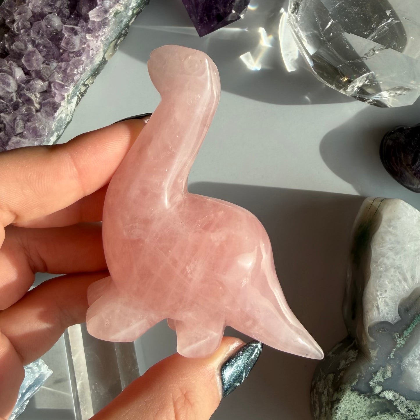 ROSE QUARTZ DINOSAUR
