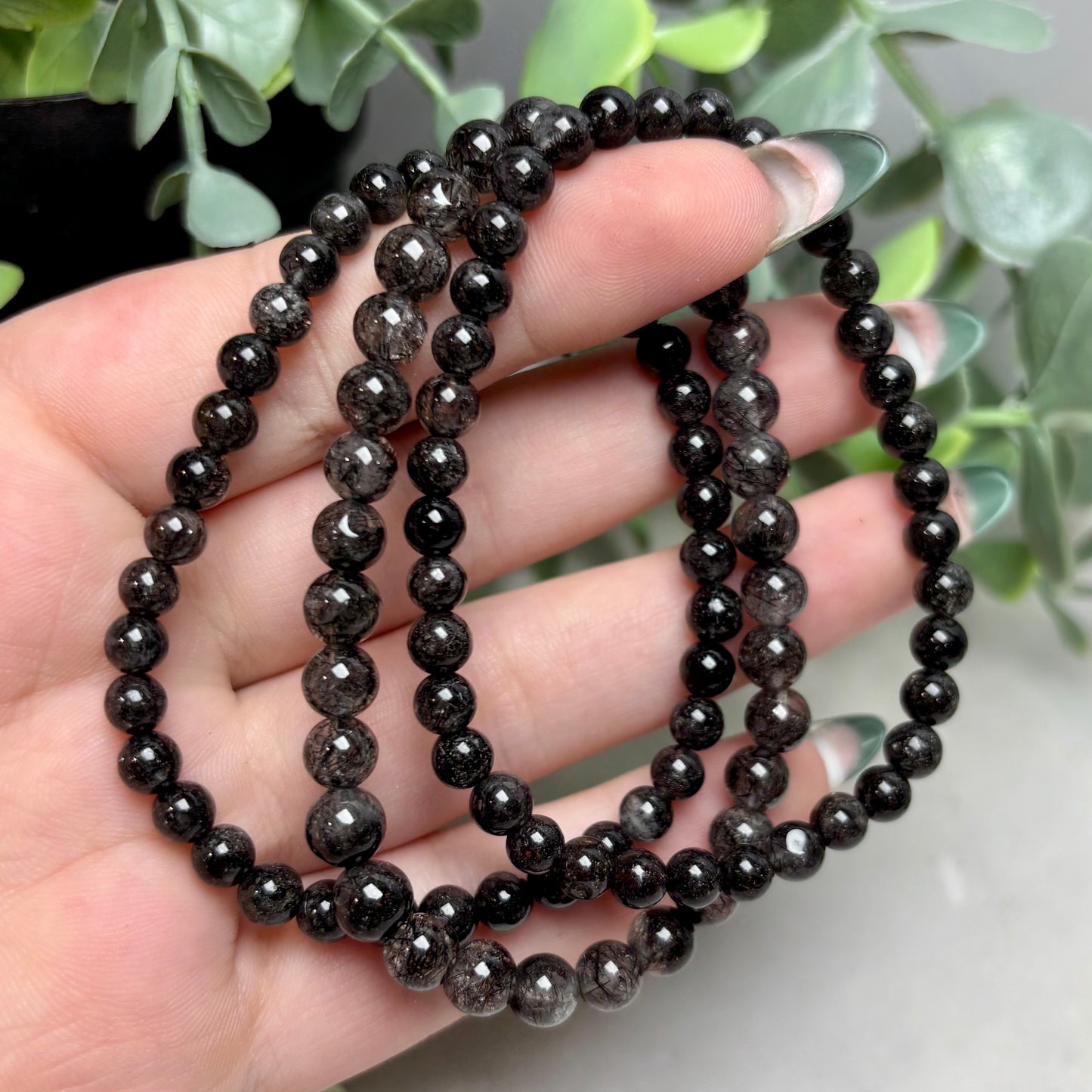 TOURMALATED QUARTZ BRACELET (6MM)