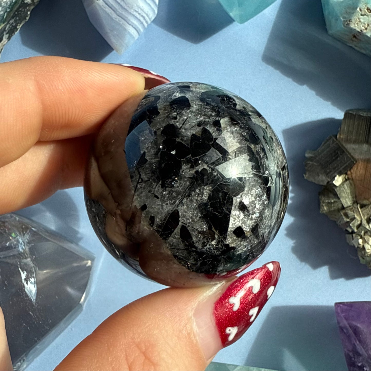 TOURMALATED QUARTZ SPHERES